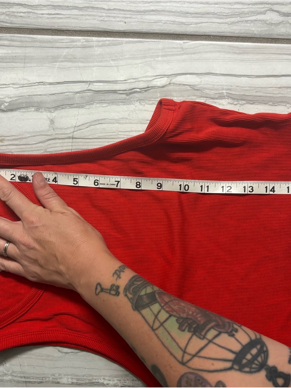 H&M Red Ribbed Crop Tank - Picture 4 of 5